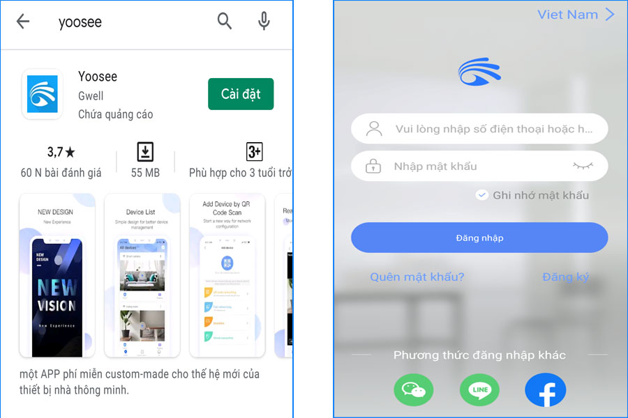 hướng dẫn tải Yoosee trên di động tại nhà