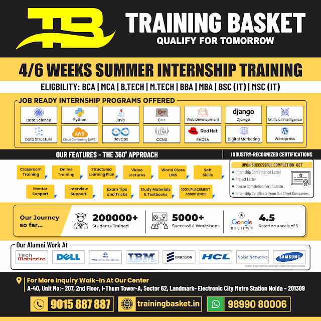 Sign up for our 4/6 Weeks Summer Training program in Noida today and take the first step towards a successful and fulfilling career. We can't wait to see you there!
