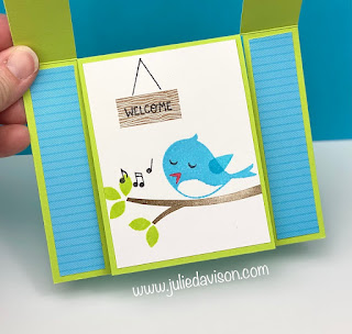 Stampin' Up! Sweet Songbirds Spanner Panel Card + Project Playback Video Tutorial ~ www.juliedavison.com #stampinup