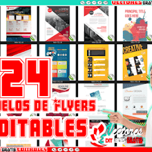 Flyers editables 24 Modelos Variados descarga instantanea