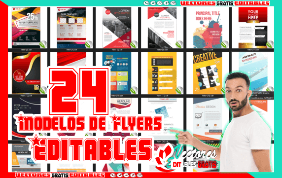 24 Modelos Variados de Flyers editables