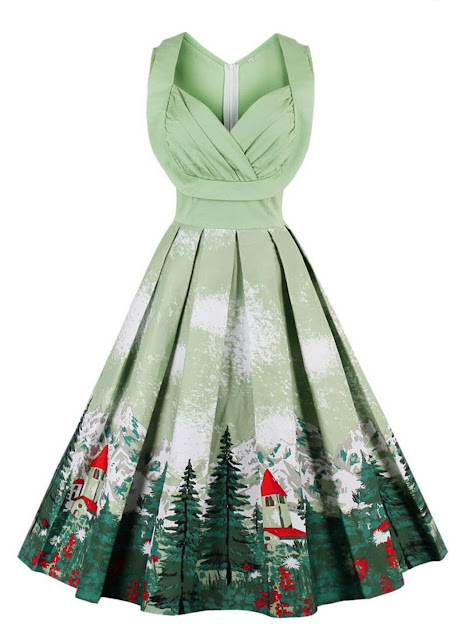 https://www.rosegal.com/vintage-dresses/christmas-vintage-forest-print-ruched-pin-up-dress-1445043.html