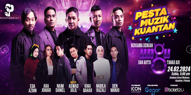 PESTA MUZIK KUANTAN DITUNDA,  ACARA  DIGANTI 'UNGU DI KUANTAN BERSAMA ARTIS TANAH AIR' 4 MEI