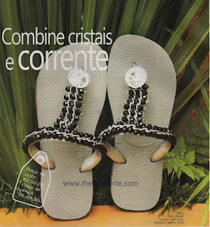 CHINELO BORDADO COM CORRENTES E CRISTAIS