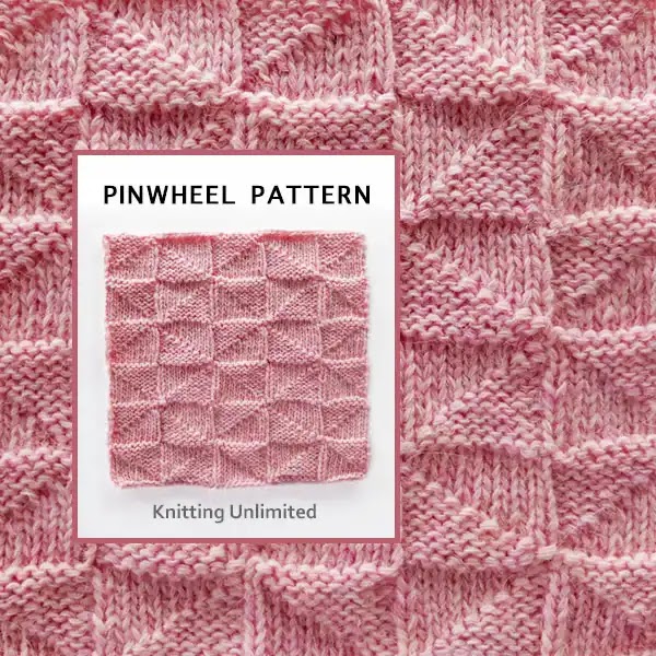 Pinwheel pattern Knit Purl block 03