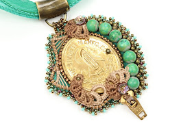 Singer Sewing Machine jewelry with turquoise