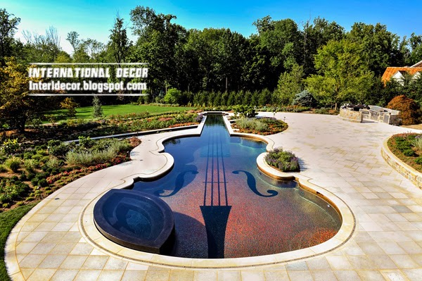 Outdoor Swimming Pool in the form of a Stradivarius violin