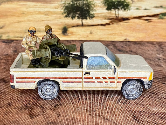 28mm Modern African terrorist miniatures for Mali and the Sahel : Empress technical with ZSU-23 AA gun