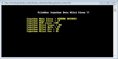 memebuat program nilia mahasiswa dengan bahasa console visual studio