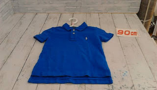 中古品　子供服　９０㎝　POLO　ブルー　半袖シャツ　９９０円