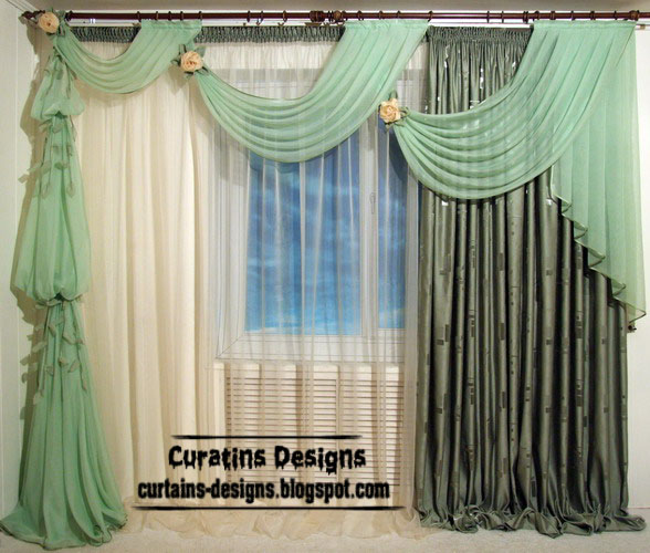 Unique Curtain designs, French curtain models, green curtains, French window curtains