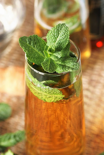 Mint Sprig Garnish On a Sparkling Mint Julep Image