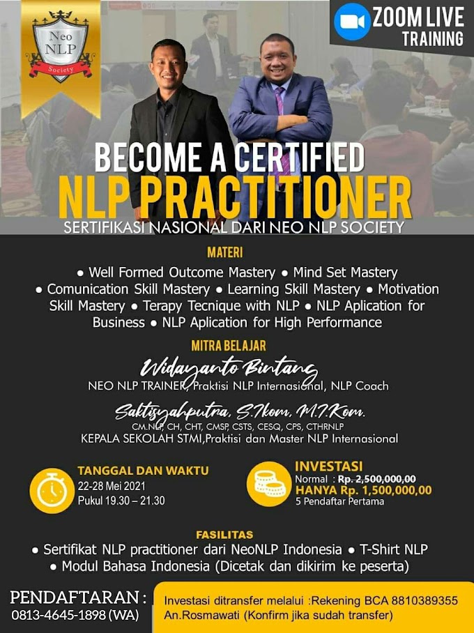 Gelar Non Akademik Certified Neo Neuro Linguistic Programming Practitioner