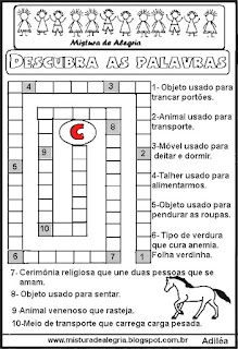 Atividades de alfabetização, Passatempo