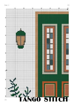 Cute cozy country home cross stitch pattern - Tango Stitch