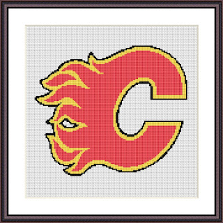 Calgary Flames logo cross stitch pattern - Tango Stitch
