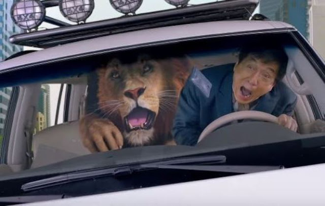 Kung Fu Yoga, Jackie Chan, Lion in the car scene