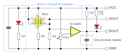 Gas sensor V1.3 and Flying-Fish module schematic