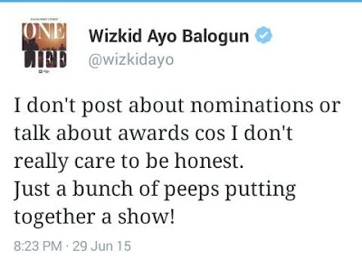 Wizkid joins African artists refusing to go to BET Awards!