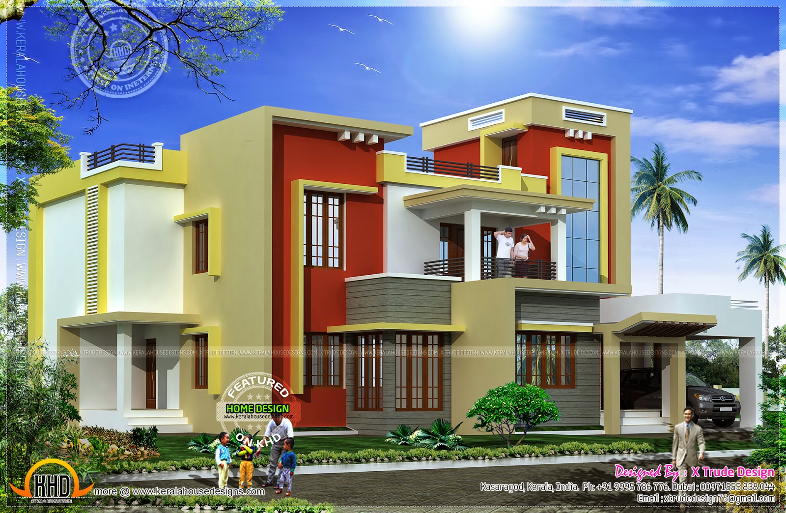 Box type home in 2862 square feet Kerala home design and 