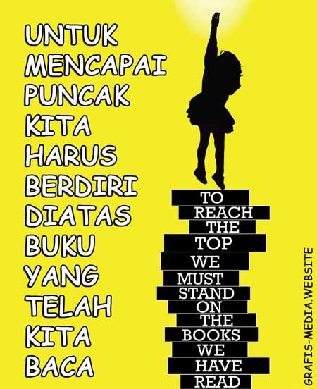 Gambar Slogan Membaca Buku - Lukisan