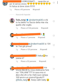 Federica Nargi commenti Instagram Haters