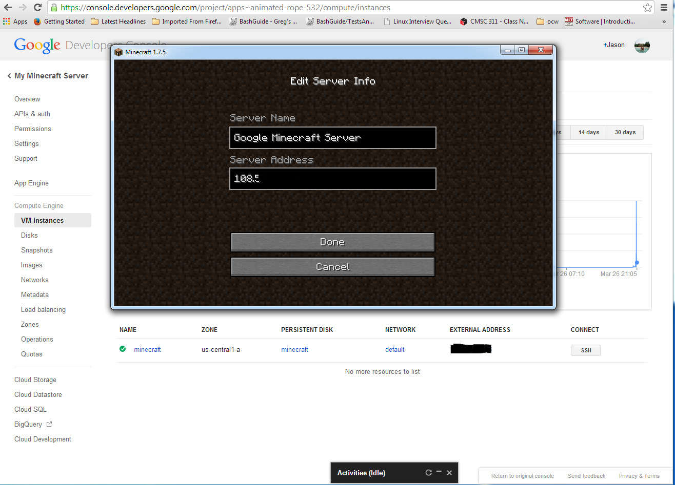 Unix Admin Online: How to run a minecraft server in Google ...