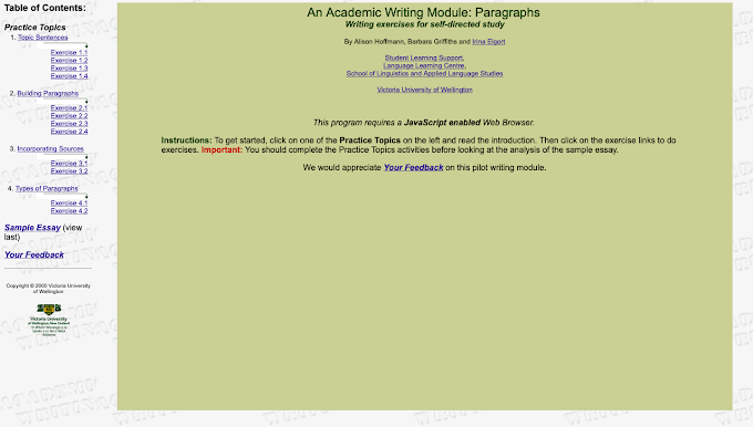 An Academic Writing Module from Victoria University of Wellington
