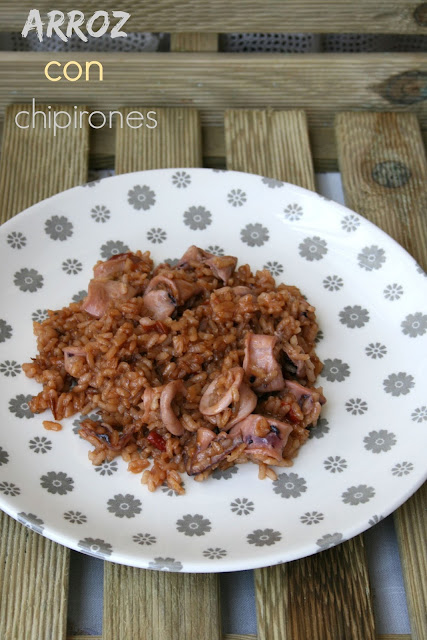 arroz, chipirones, arroz con chipirones