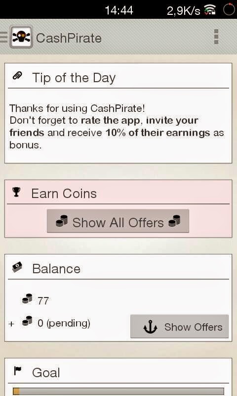 Cash Pirate Kiếm tiền trên điện thoại Android