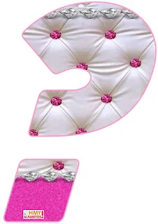 Abecedario con Diamantes y Glitter. Alphabet with Pink Glitter and Diamonds.