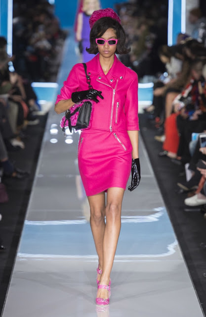 Moschino fall 2018 runway suit 1960s style