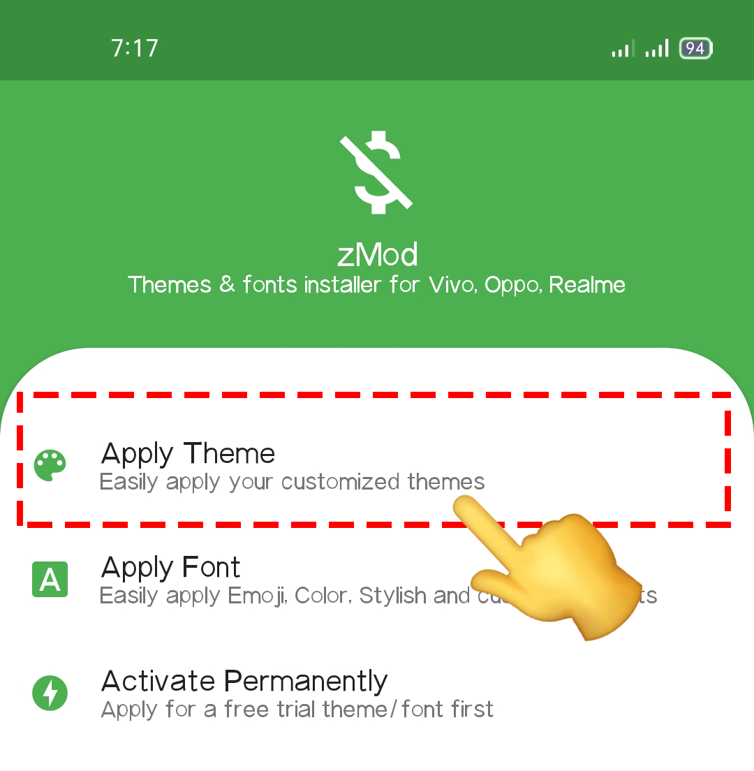 How to Permanent Custom Themes for Oppo and Realme Android Version 10 Using zMOD Application