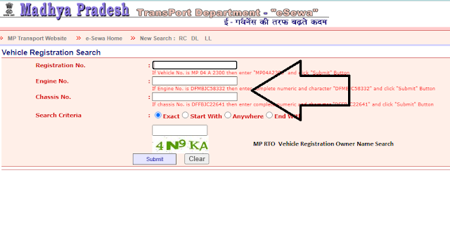 MP RTO  Vehicle Registration Owner Name Search