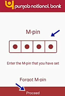 enter mpin and click proceed