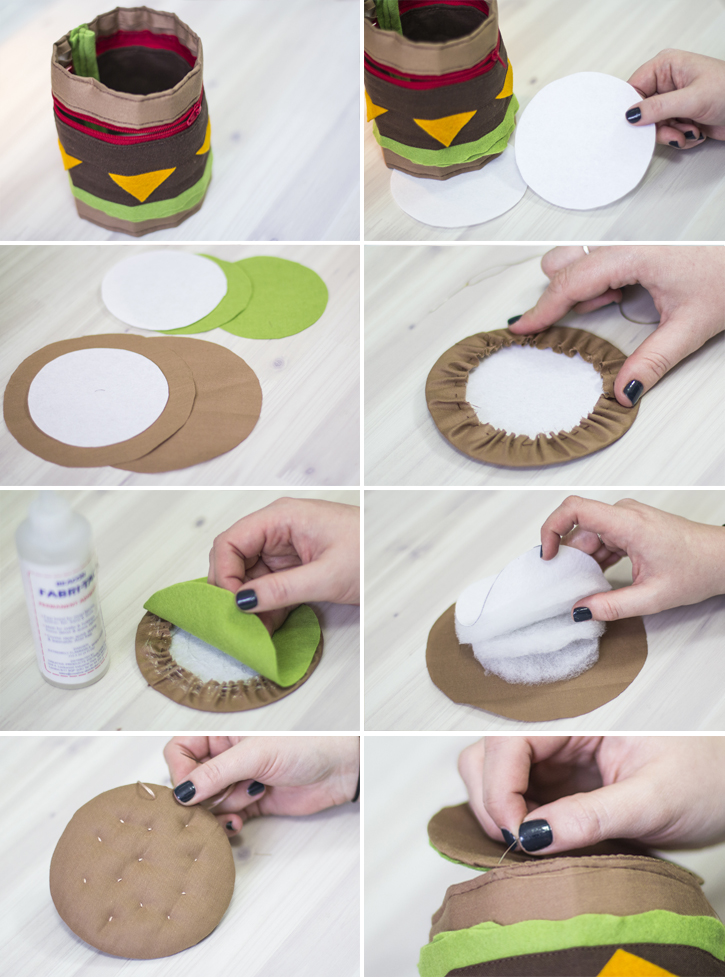 Burger Zipped Pouch DIY Tutorial