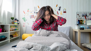 Woman suffer from sleeping problems