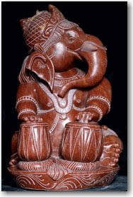 Ganesha in red marble