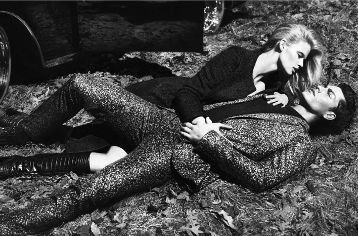 Calvin Klein Fall 2012 featuring Lara Stone and Tyson Ballou