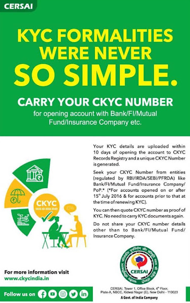 CKYC - CERSAI KYC Formaliites Were Never So Simple