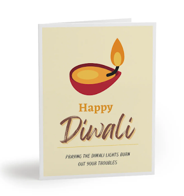 Diya, Diwali, Lights, Happy, Greeting, Card,