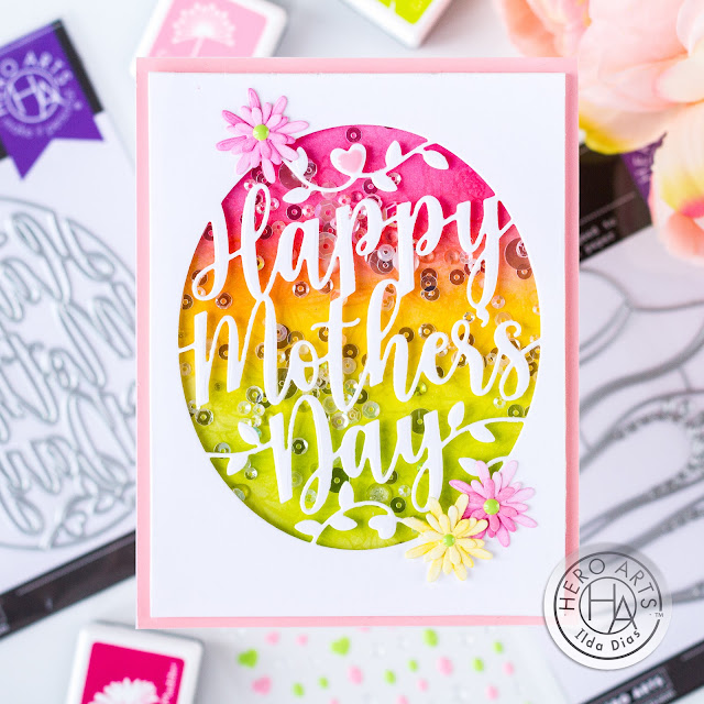 Happy Mother's Day, Shaker Card, Hero Arts, Ink blending, Card Making, Stamping, Die Cutting, handmade card, ilovedoingallthingscrafty, Stamps, how to,