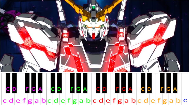 Unicorn (Mobile Suit Gundam Unicorn) Piano / Keyboard Easy Letter Notes for Beginners