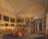 Interiors of the Winter Palace. The First Reserved Apartment. The Drawing-Room of Duke M. Leuchtenberg - Edward Petrovich Hau - Interiors Drawings from Hermitage Museum