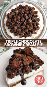 Triple Chocolate Brownie Cream Pie