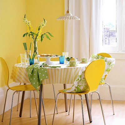 yellow compact dining set suitable for holiday