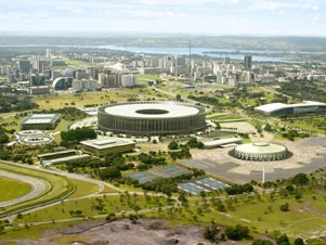 Vista aérea do Estádio Nacional de Brasília