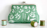 Green embroidered purse by Ann's Orchard