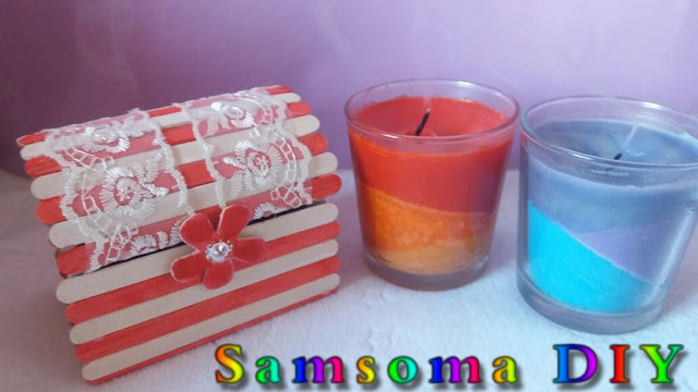 صنع شموع  . صناعة شموع معطرة وملونة في البيت . كيف تصنع شموع معطرة . DIY How to make a Beautiful candle   .  TriColor Candles .  TriColor Candles  muti color Crayon Candles .  . DIY Beautiful Water Candle . 