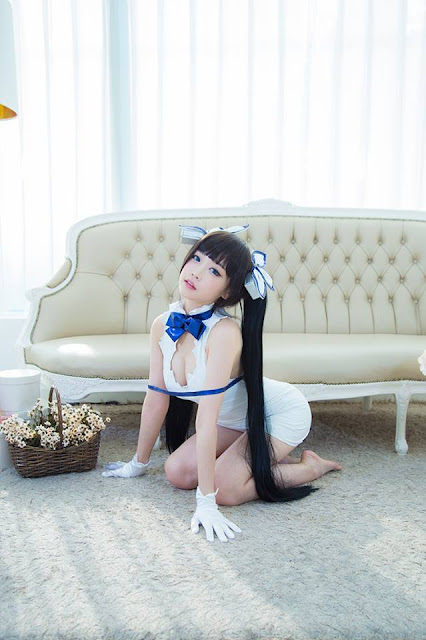 Cosplayer, Hestia, DanMachi, Anime, Jepang, Tomia, Seksi, Gambar